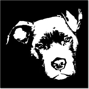 Staffordshire Bull Terrier Head Posters and Art